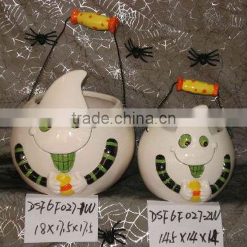 decorative ceramic halloween hanging candle holder