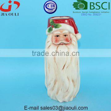 Christmas decorations Embossed Ceramic Santa Claus Vase