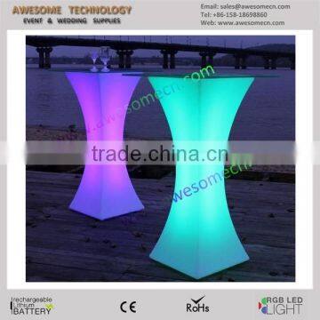 Narrow waist square led high standing party table