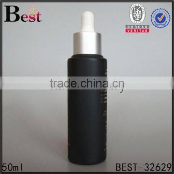 50ml Essential Oil Perfume Empty Black Frosted Glass Dropper Bottle Screen Printing Hot Stamping Cosmetic Packaging Wholesale photo-3
