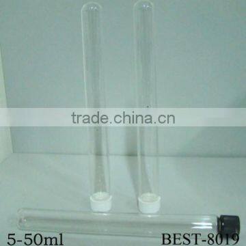 5-50ml empty round bottom cheap test tube with white plastic cap
