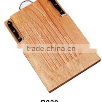 Natural rubber wood cheese board with knife
