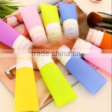 2017 Hot Sale Colorful Travel Bottles With Carabiner Shampoo Bottle Set Silicone Package Bottles Set photo-2