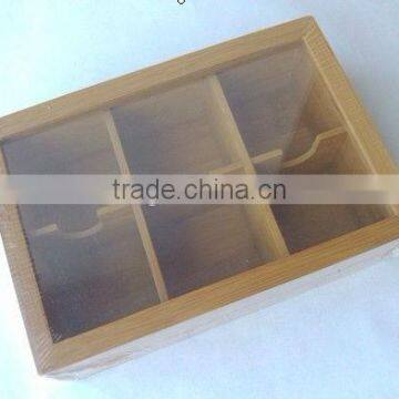 2016 Custom bamboo tea box with PVC lid