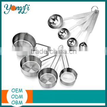 Metal Cooking Measur Tools 4pieces Set Stainless Steel Kitchen Cups Measuring Tools