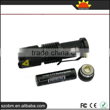 Wholesale OEM Q5 LED Mini 3w Police Zoomable Flashlight With 14500 Batteiy and Charger photo-4