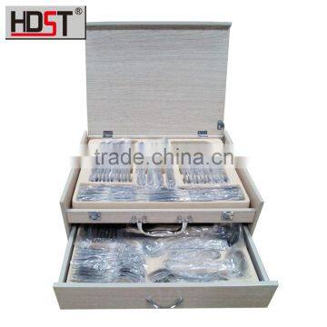 Price Benefits wholesale 18/8 stainless 72pcs wooden boxes cutlery