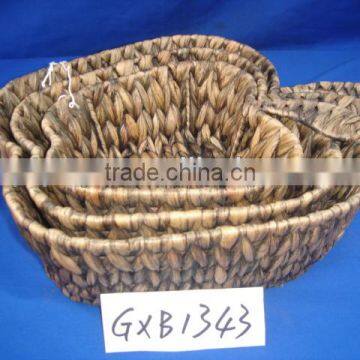 2013 Environment-friendly water hyacinth handmade storage basket apple shape