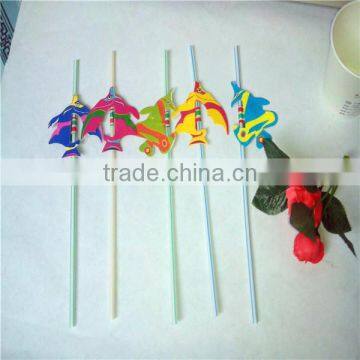 Color fish party plastic decorative drinking fish straws