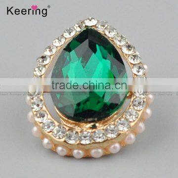 Keering-style Hotsale Nigerial Green Rhinestone Pearl Diamond Button Pins WBK-1465 photo-4