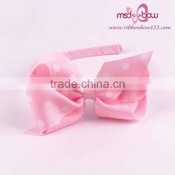 Dot Hair Bows Headbands for Baby Girls photo-4