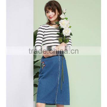 Summer High Waist Half Skirt Female Cowboy Printed Fashion Casual Women Skirt photo-3