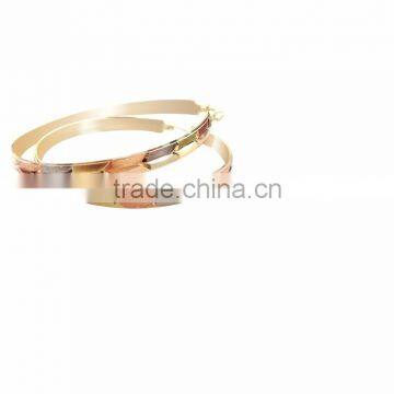 Three tone Gold finish bangles earring