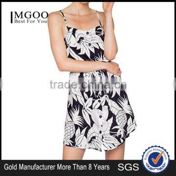 MGOO China Made OEM Manufacturer Summer Mini Chiffon Slip Dress Front Button Women Vestidos 2015 #25206052 photo-4