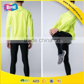 100% Polyester Half Zip Shirt Wholesale Sports Gym Quick Dry Men's Running Fitness Half-zip Long Sleeve Shirts photo-4