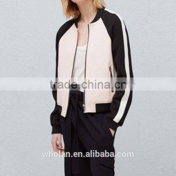 Fashion Womens Bomber Jacket Custom Casual Fitness Womens Coat Outwear photo-3