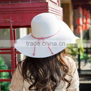 Zm40598b New Women Beach Hat Lady Cap Wide Brim Summer Sun Straw Hat photo-3