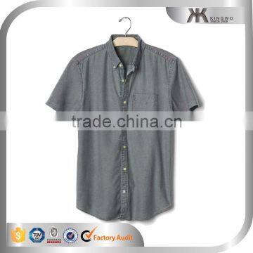 High quality wholesale casual short sleeve chambray mens dri fit shirts