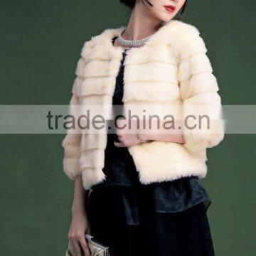 Ladies Keep Warm Winter and Autumn Short Thicken Woman Rabbit Fur Coat Lady Faux Fur Pure Collar Jackets photo-6