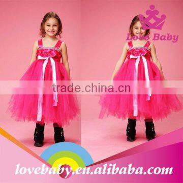 Hot Red Boutique Store Ruffle Party Children Ballet Long Dress