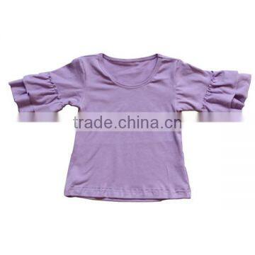 2016 Kids Cotton T-SHIRT Wholesale Boutique Clothing Girls Ruffle Shirts Summer 3/4 Sleeves Shirts photo-3