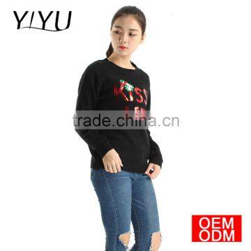 2017 Winter Ladies Round Neck Kiss me Knit Christmas Sweater photo-2