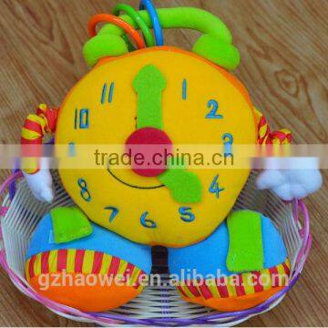 Hign quality infant crib hanging baby toy O'clock shape plush baby toy