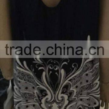 Low Price Blue Color 65% Polyester 35% Cotton Designer One Piece Party Fashion Lady Dress photo-2