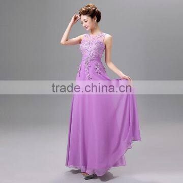 2016 Elegance Lace Wholesale Women Dresses for Party , Evening Maxi Long Style Sleeveless Latest Dress Designs for Ladies photo-4