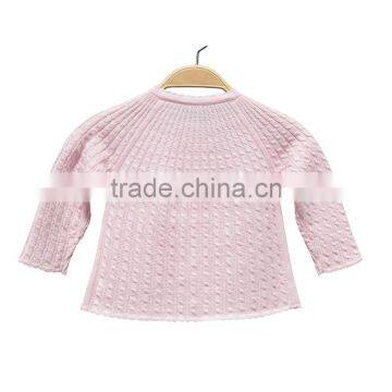 Wholesale Long Sleeves Cable Pattern Round Collar Girl Cardigan Sweater photo-2