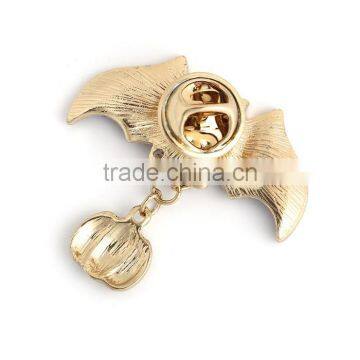 Tie Tac Lapel Pin Brooches Halloween Bat Animal Pumpkin Gold Plated Multicolor Glitter Pin Brooch photo-3