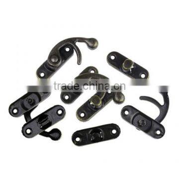 Antique Bronze 4 Holes Metal Hook Box Latches Clasp For Box Lock Purse Lock photo-2
