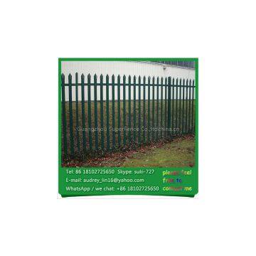 Security metal picket fencing triple point steel palisade fence for sale