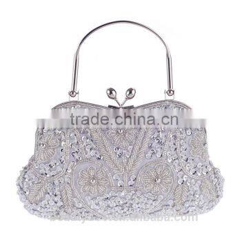 Pearl bridal clutch bag Evening makeup Bag tote cosmetic bag Rhinestone Wedding Prom Dinner Clutch Bag DB07