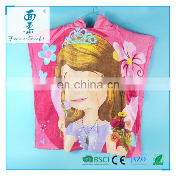 Disney Audit towel factory Custom beautiful princess cartoon printed Bath Robe Infant Hooded Bath Towel For Bath Beach Towels