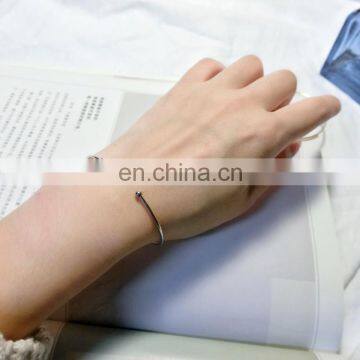 Gold Silver Simple Bangle Open Cuff Women Stretch Bangle Bracelet photo-6