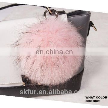 2017 factory wholesale fashion cute real raccoon fur ball keychain