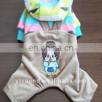 100% cotton pet shirt/suspender pant