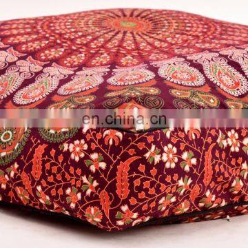 Mandala Cushion Cover Pets Pillow Cover Indian 2017 Cotton Square Ottoman Poufs Floor Pillow Case