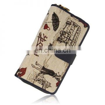 Retro Zipper and Drawing Design Women's Wallet