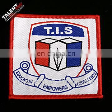 Custom School Logo Uniform Woven Badge For Clothing