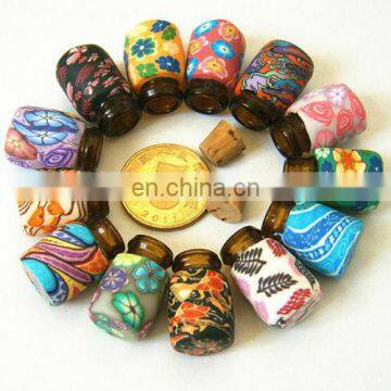 Polymer clay Perfume glass bottle for hanging/decoration with different color