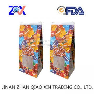 Colourful Printing Black Pink Kraft Large Paper Bakery Rice Bags With Clear Window and Tintie photo-5