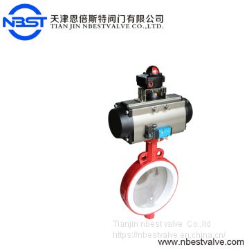 Food grade pneumatic actuator split body Wafer type Butterfly Valve