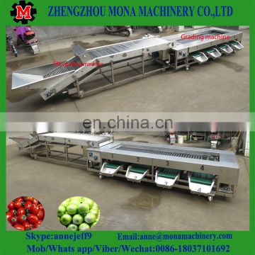 Fruit grading machine for apple/kiwi/lemon/mandarin/mango/orange/peach/pear/plum/tomato/potato