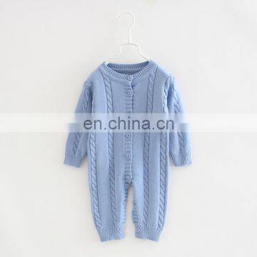 RTS Baby sweater baby rompers newborn jumpsuit girl's pure color jumpsuit