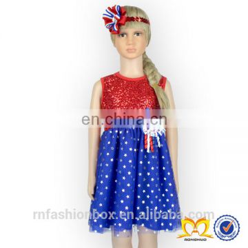 Girl Pageant Dress Made In China One Piece Girl Party Dress Royal Blue Baby Sequin Wedding