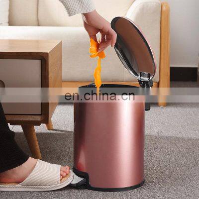 Круглая нержавеющая стальная мусорка 2021 года с мягким закрытием и педалью, объемом 5 л, 12 л, 30 л для кухни и гостиной photo-2
