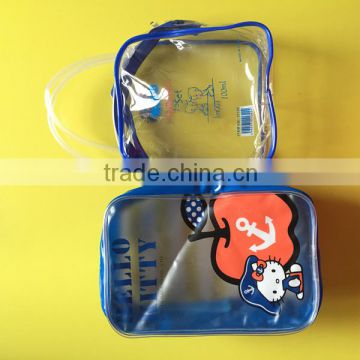 2016 Custom cheaper clear pvc zipper waterproof bag / clear pvc zipper bag