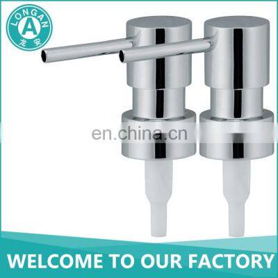 Longan Factory China Customized Material 24 mm Luxury Amber Black Color Plastic Ribbed Neck Creamp Lotion Pump With Bottle Jars photo-4